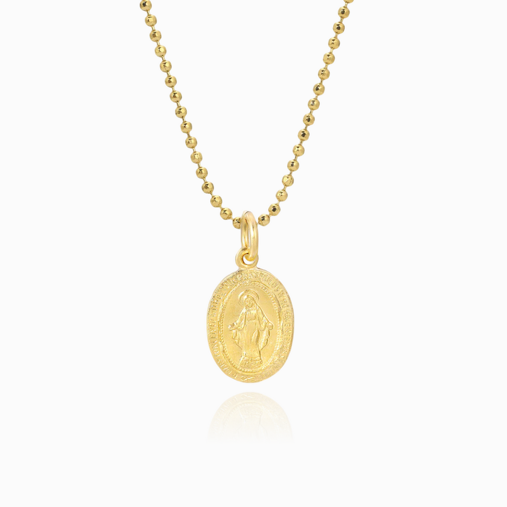 MINI MARY CHARM GOLD NECKLACE