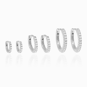 TRIPLE PAVÉ HUGGIE EARRING COMBO SET