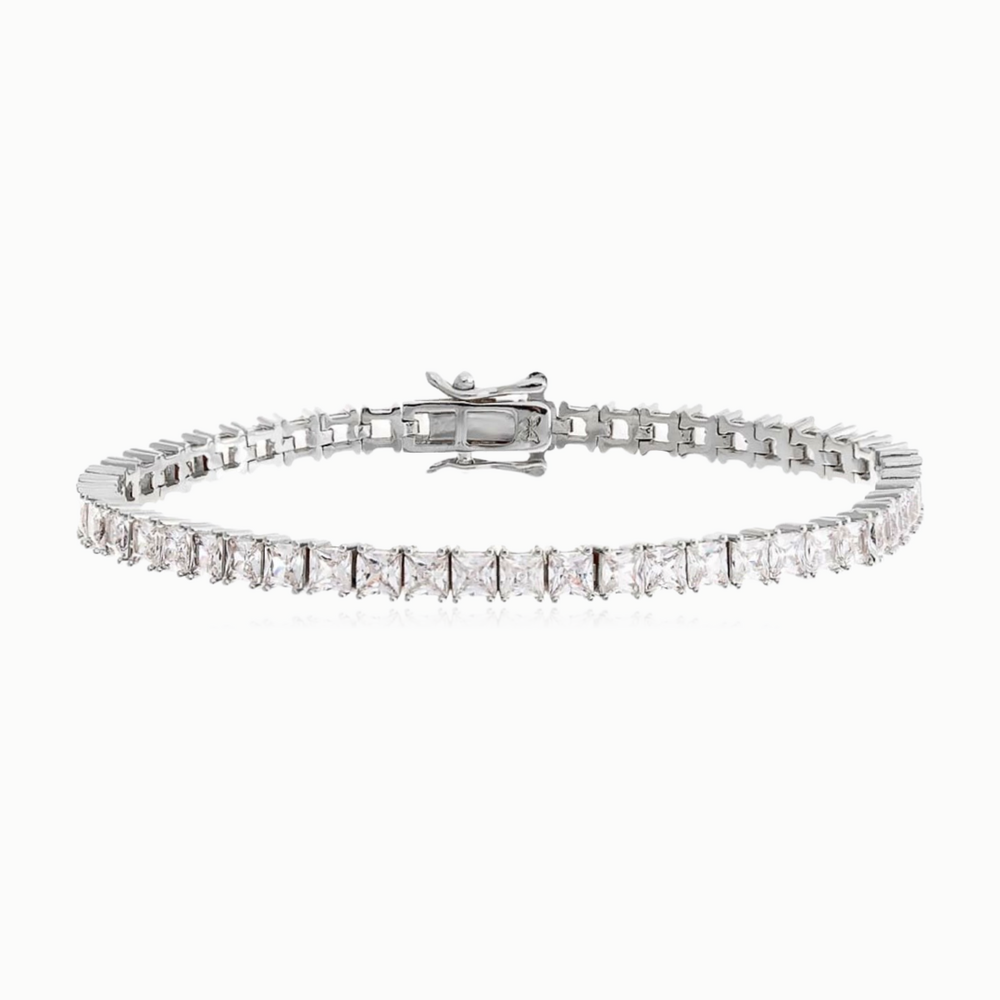 CZ PRINCESS CUT TENNIS BRACELET