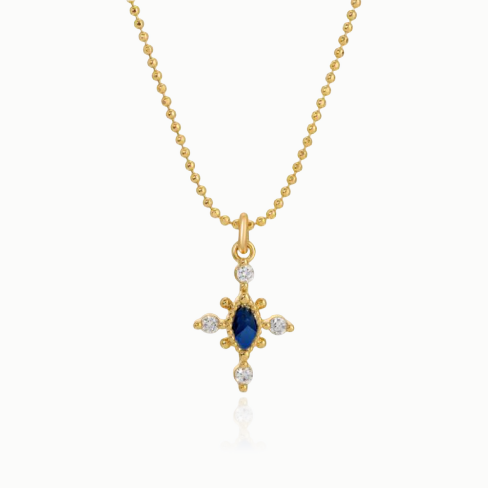 VICTORIA CROSS NECKLACE / SAPPHIRE