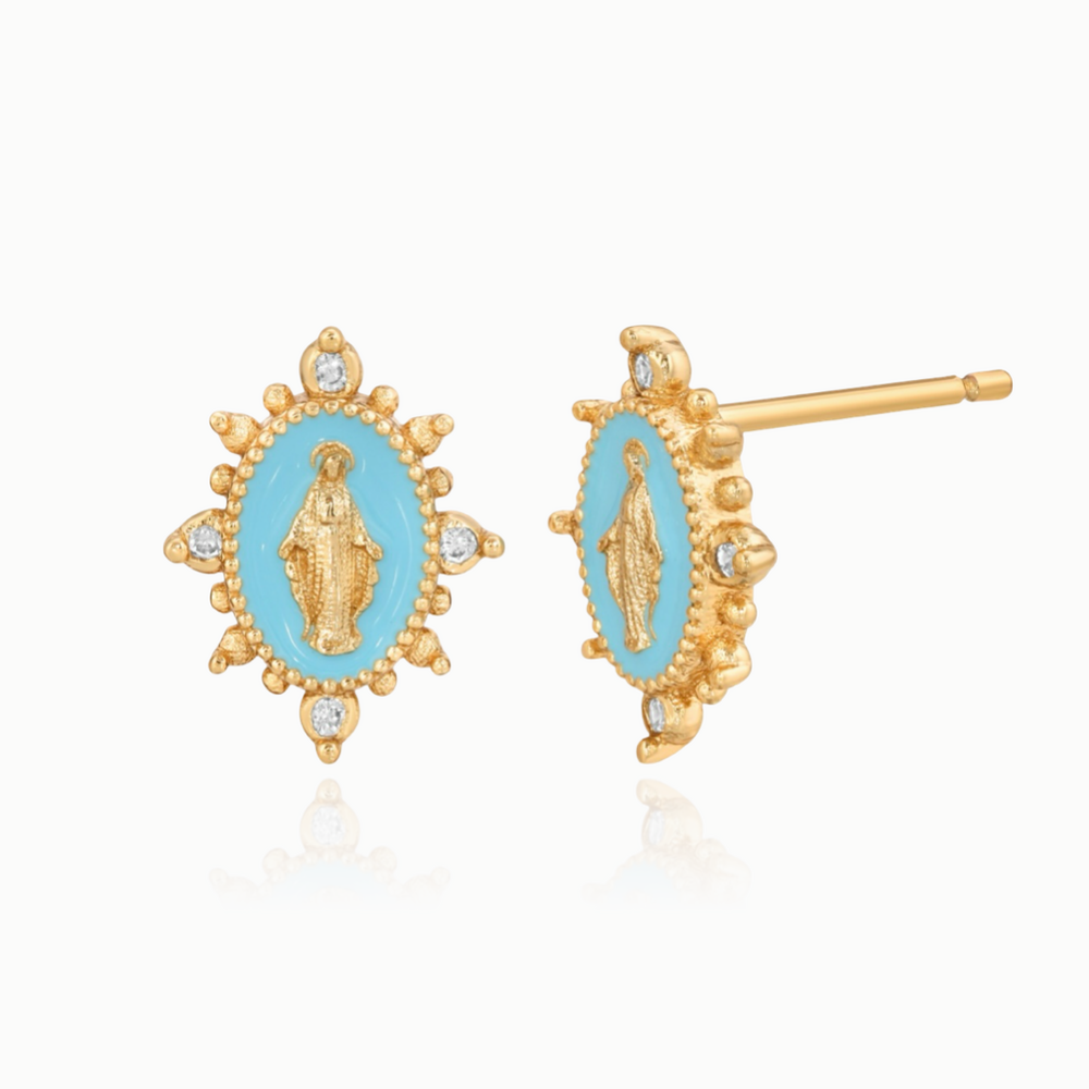 LADY LOURDES STUD EARRINGS / AQUA