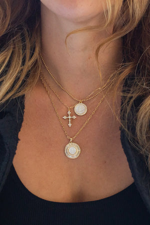 PETITE MOTHER MARY PENDANT NECKLACE