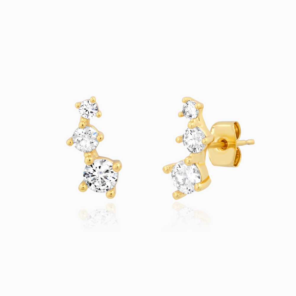 TAI 3 STONE CZ CRAWLER EARRINGS