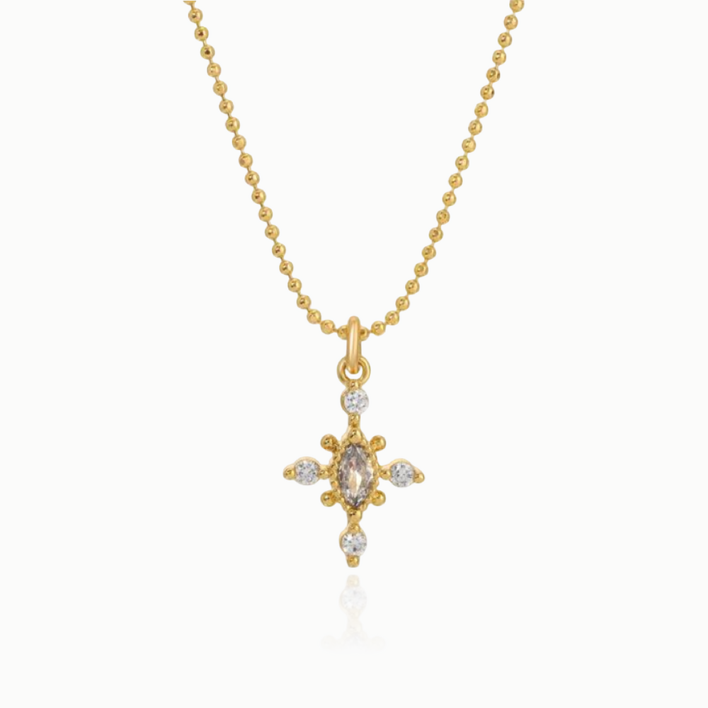 VICTORIA CROSS NECKLACE / CLEAR