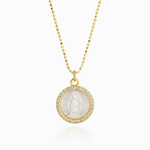 PETITE MOTHER MARY PENDANT NECKLACE