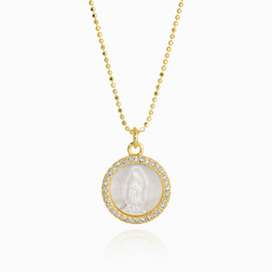 PETITE MOTHER MARY PENDANT NECKLACE