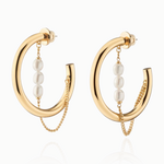 DEMARSON MILEY PEARL HOOPS