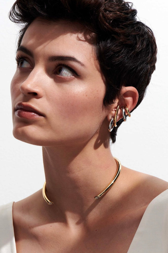 DEMARSON VIDA EAR-CUFF TWO TONE EARRING