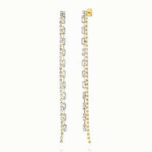 TAI MULTICHAIN CZ LINEAR EARRINGS