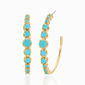 ALEXANDRIA LARGE HOOPS / TURQUOISE