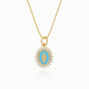 MINI LADY LOURDES NECKLACE / AQUA