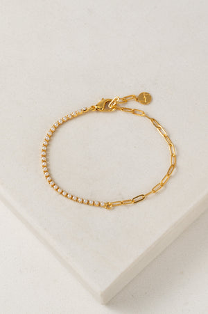 TENNIS PAPERCLIP BRACELET / PEARL