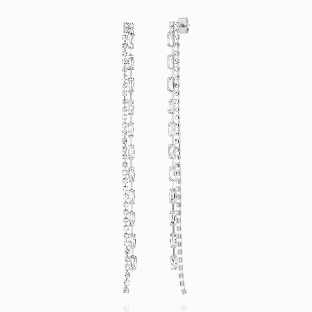 TAI MULTICHAIN CZ LINEAR EARRINGS