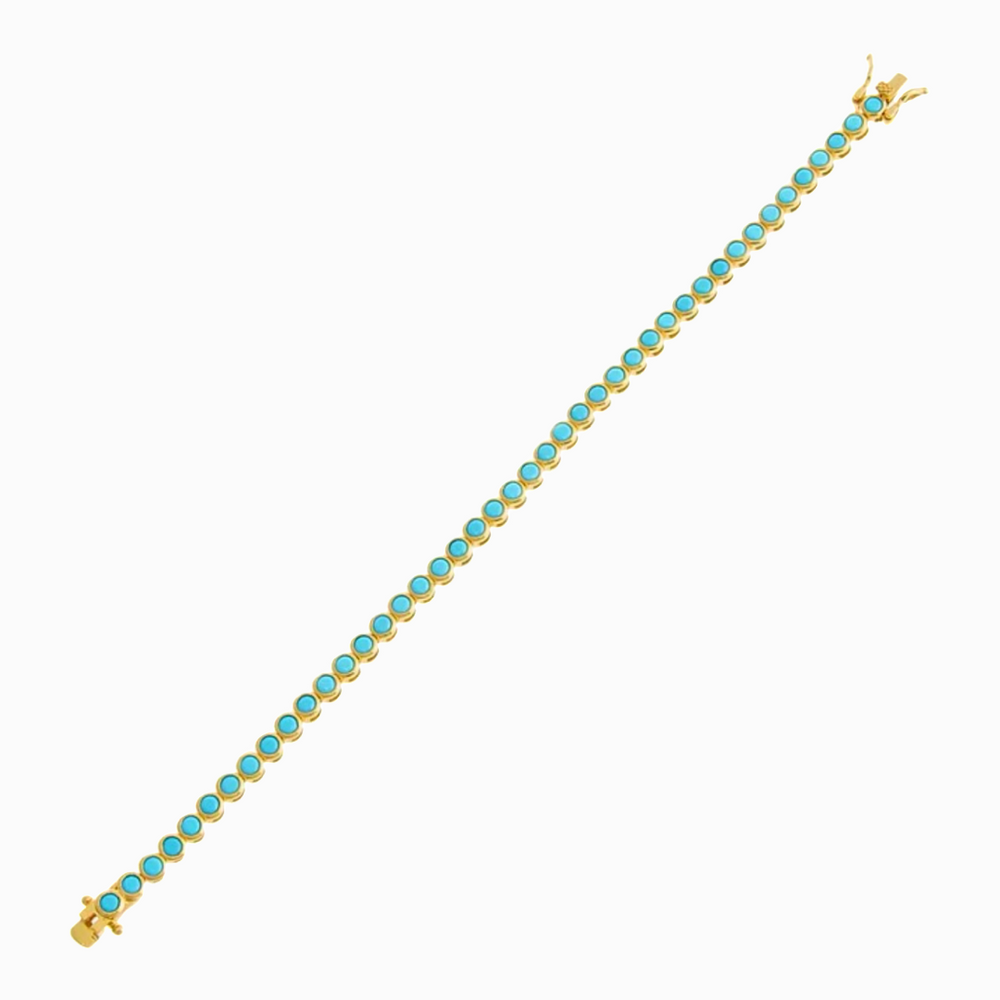 TURQUOISE CZ BEZEL TENNIS BRACELET