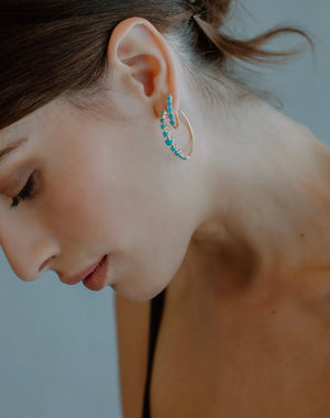 ALEXANDRIA LARGE HOOPS / TURQUOISE