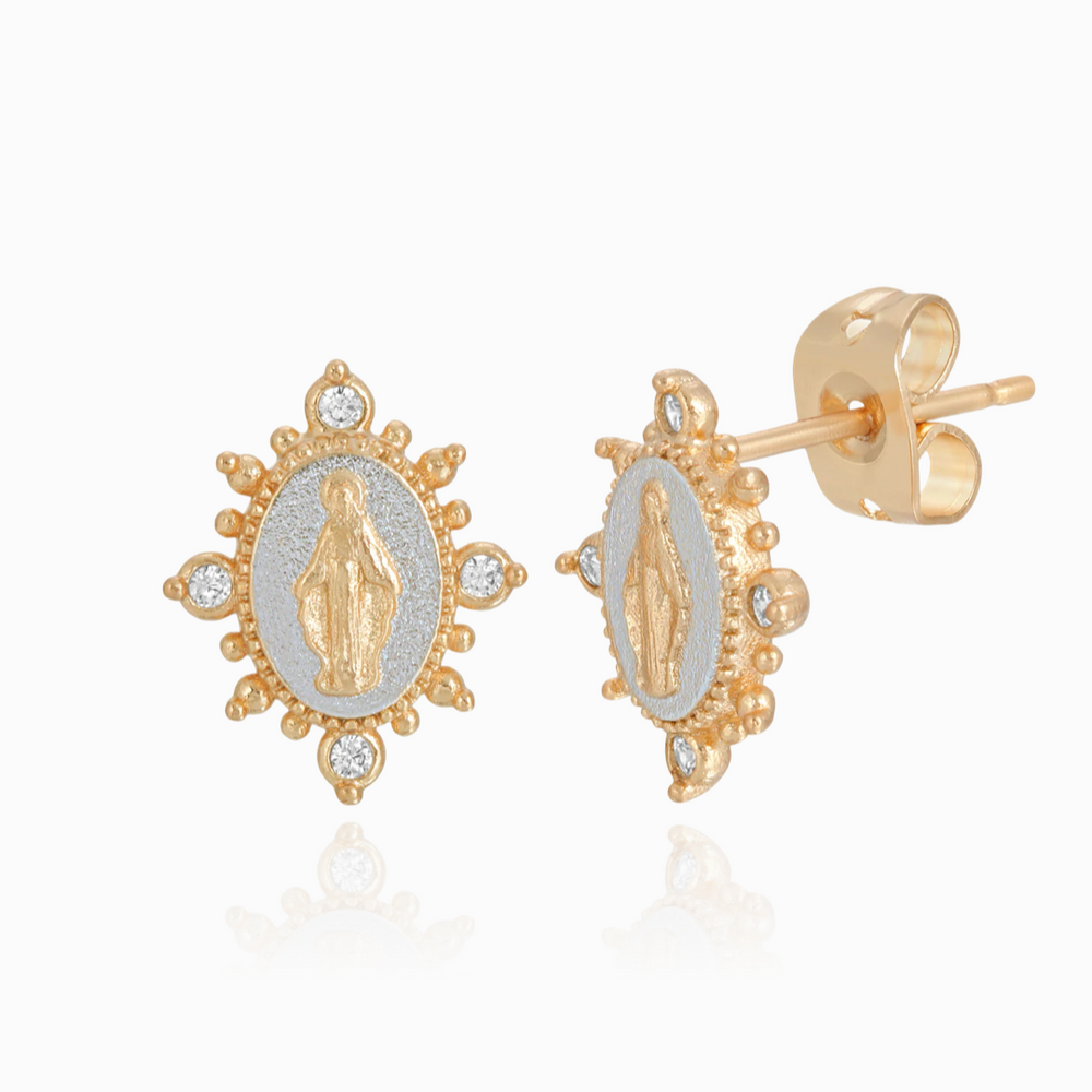 LADY LOURDES STUD EARRINGS / SILVER