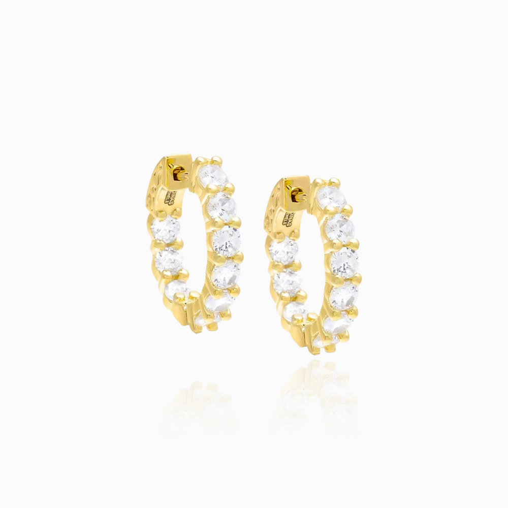 EDEN CZ ROUND HOOP EARRINGS / 16 MM