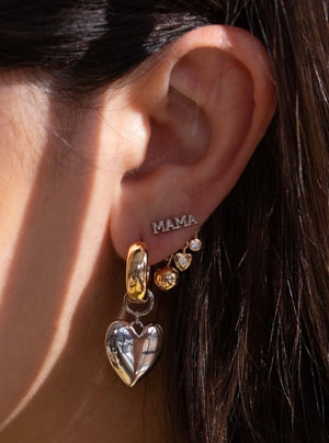 LEEADA & OFFICIALLY QUIGLEY COLLAB | THAT’S SO GOODE HEART EARRINGS / SILVER-GOLD