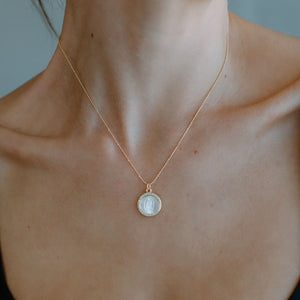 PETITE MOTHER MARY PENDANT NECKLACE