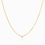 TAI GOLD VERMEIL CHAIN WITH SINGLE CZ ACCENT