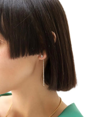 TAI OMBRE LINEAR CZ EARRINGS / CLEAR