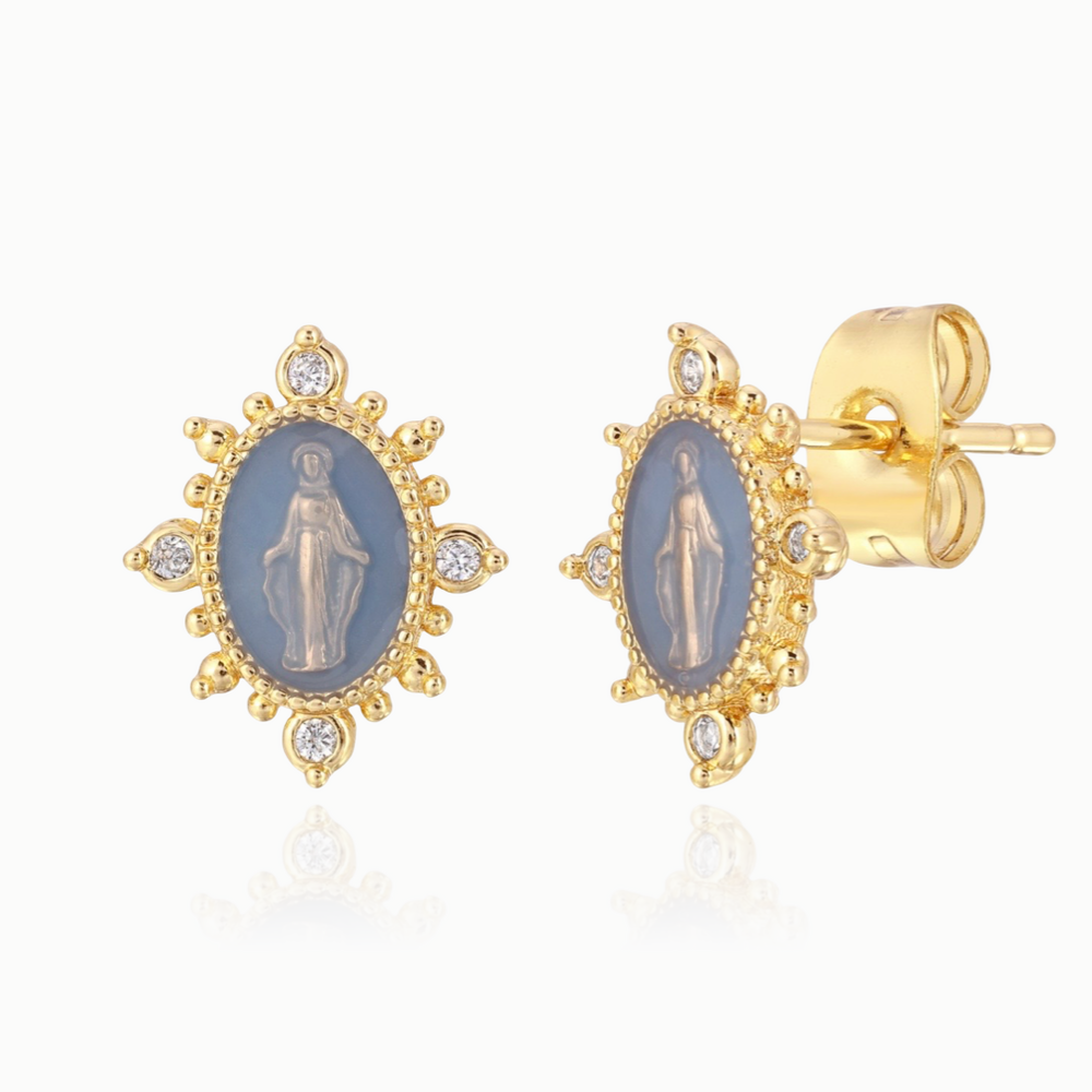 LADY LOURDES STUD EARRINGS / FRENCH BLUE