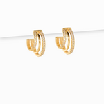 PAVE TRIPLE SMALL HOOP EARRINGS