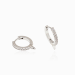 PAVÉ PEAK HUGGIE EARRINGS / SILVER