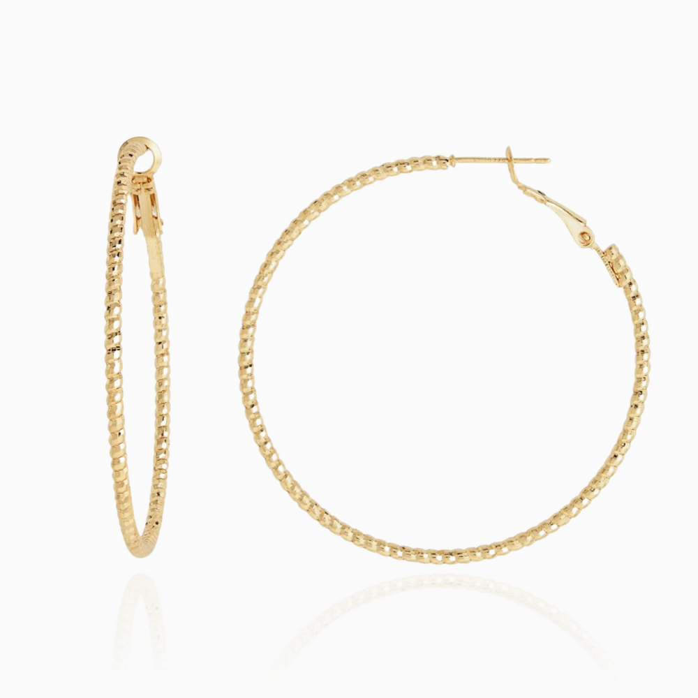 GOLDEN DOTS HOOP EARRINGS