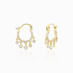 TAI PAVE HOOPS WITH CZ CHARMS