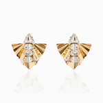 LIONETTE GRASSE DECO TRIANGLE EARRINGS / GOLD-CLEAR