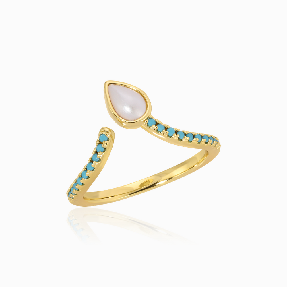 SHAY RING / PEARL-TURQUOISE