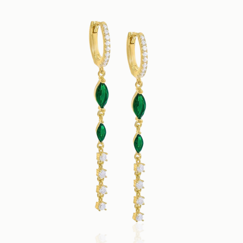 COLORED MARQUISE X SOLITAIRE DROP EARRINGS