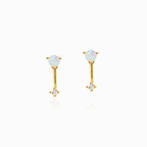 TAI OPAL STICK DROP EARRINGS WITH CZ ACCENTS