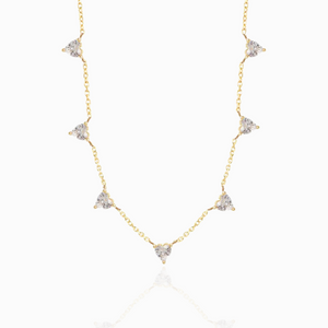 CZ HEARTS GOLD NECKLACE