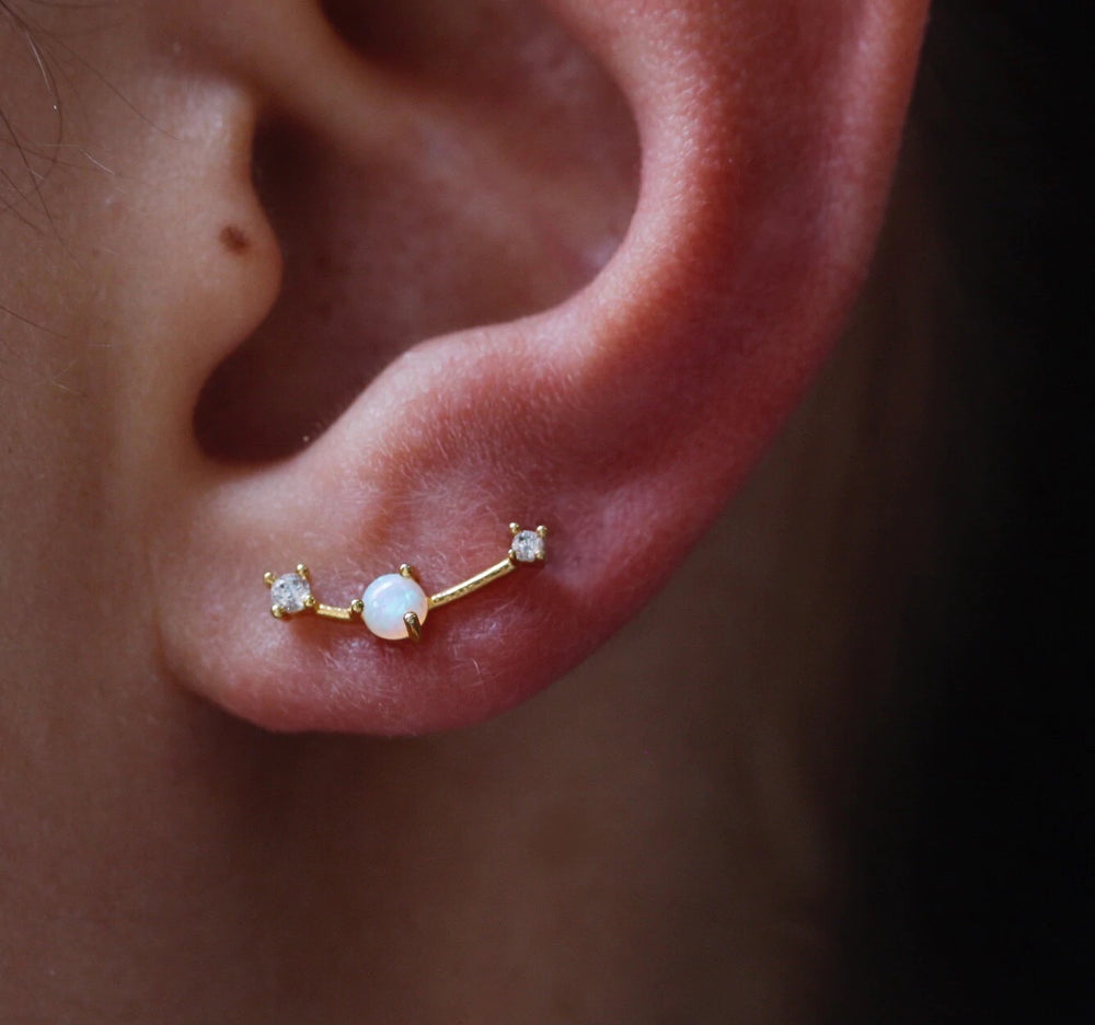 TAI OPAL EAR CLIMBERS WITH CZ ACCENTS