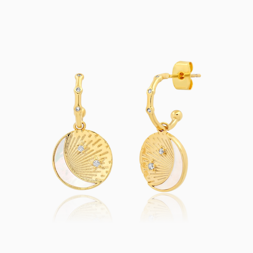 TAI MOTHER PEARL CRESCENT MOON EARRINGS