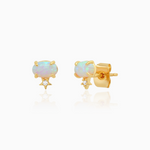 TAI OPAL OVAL STUD WITH STAR ACCENT