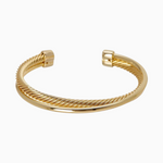 GOLD SOLID & TWISTED CUFF BRACELET