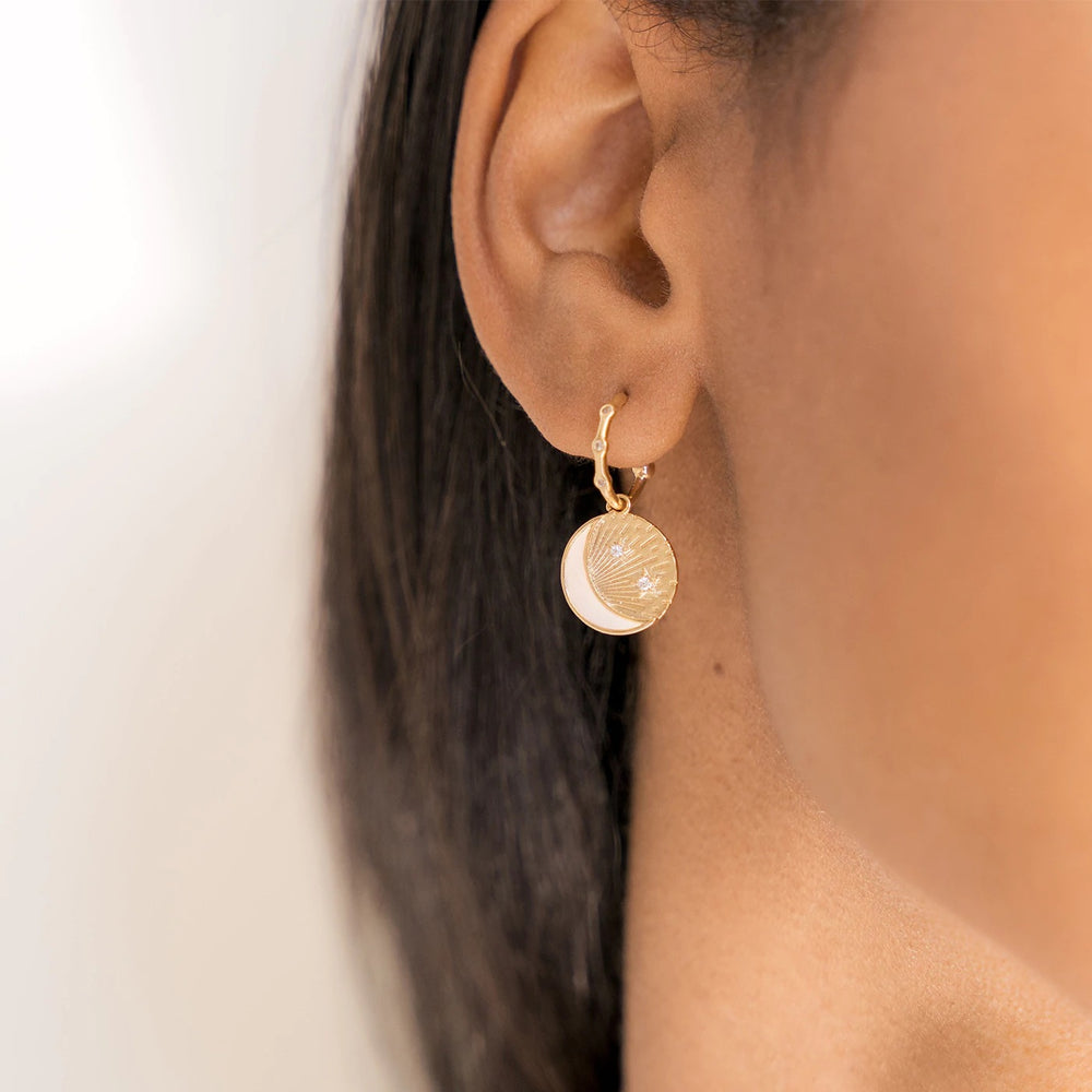 TAI MOTHER PEARL CRESCENT MOON EARRINGS